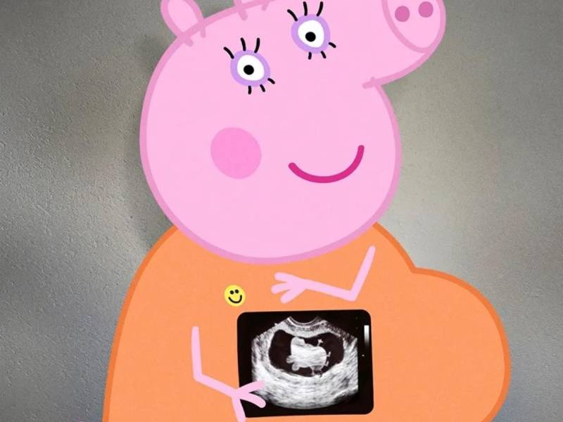 Mamá Cerdita está esperando su tercer bebé.