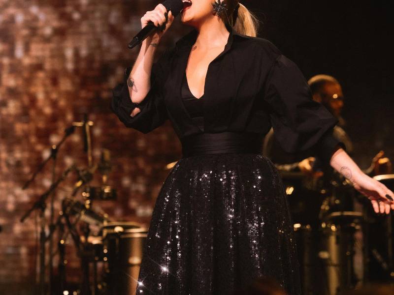 La cantante Adele durante uno de sus shows en Las Vegas.