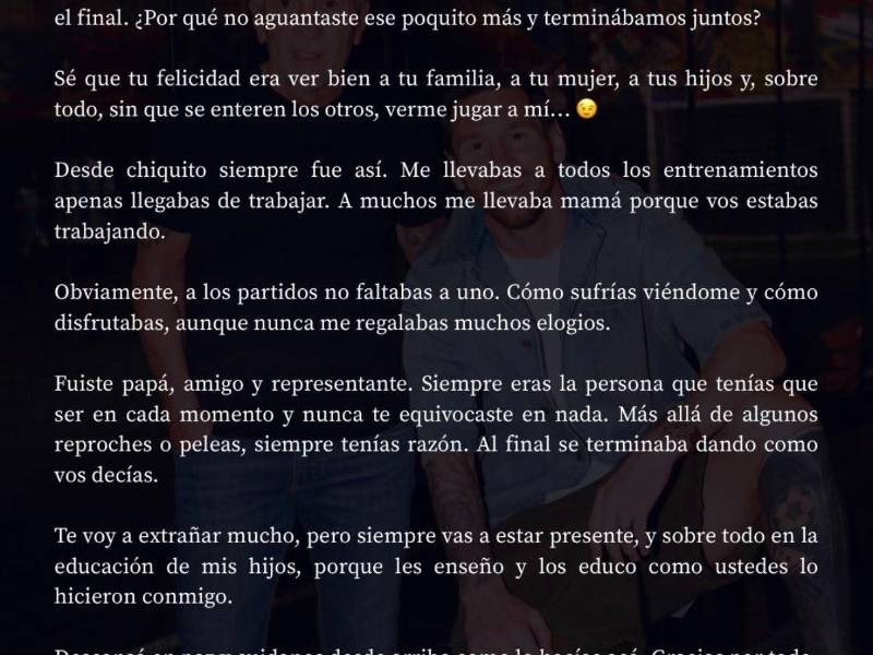 Messi rompe el silencio tras la muerte de su padre: No sé cómo seguir...