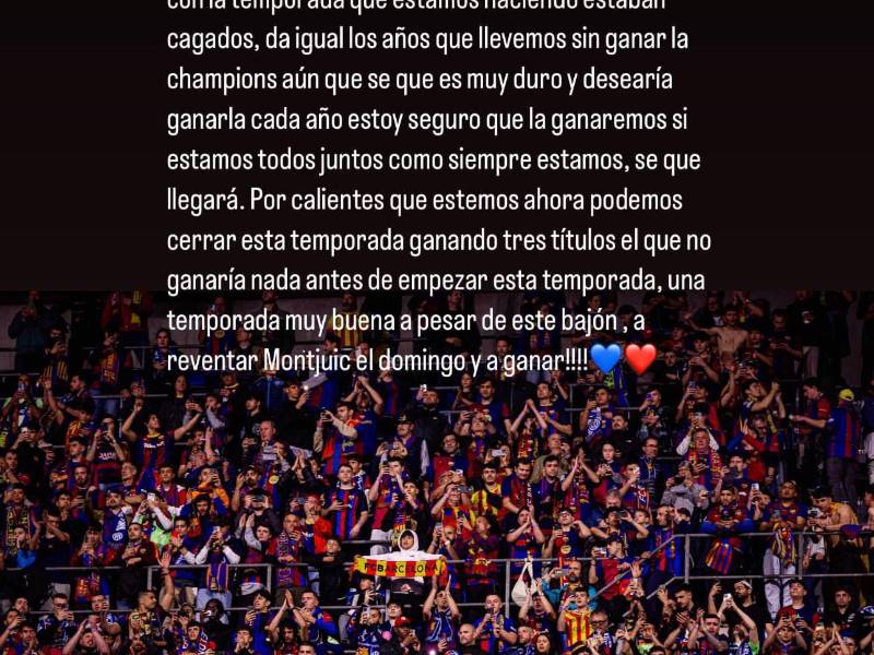 El posteo de Gavi en sus redes sociales.