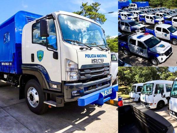 La presidenta <b>Xiomara Castro</b> participó en un acto oficial en el que hizo entrega de <b>una nueva flota de vehículos a</b> la Policía Nacional.