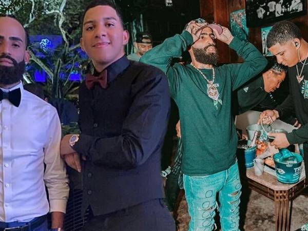 Arcángel junto a su hermano menor Justin Santos Delanda en unas imágenes de archivo.