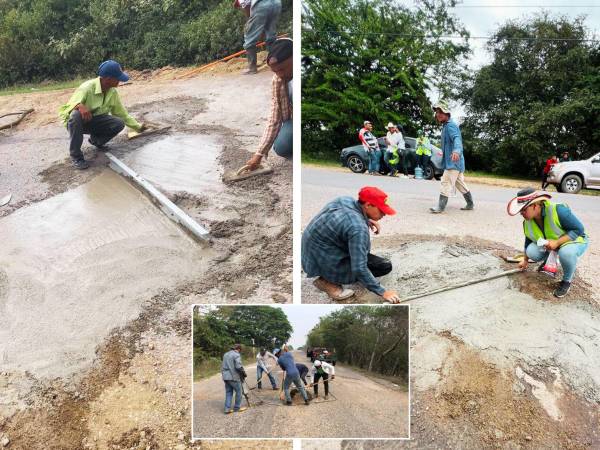 <b>Si usted va a la cabecera de Yoro verá cientos de agujeros tapados con cemento. No fue ninguna autoridad la que hizo reparaciones, fue la propia población que decidió dejar de sufrir y actuar por su cuenta.</b>