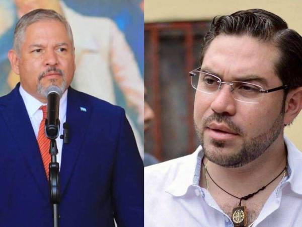 Fotografía que muestra al canciller Enrique Reina y Jorge Cálix.