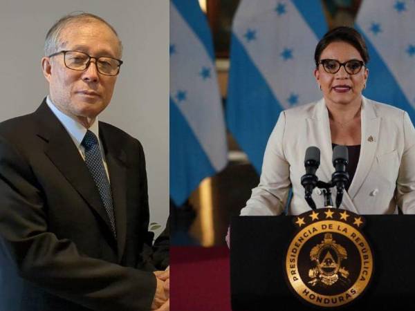 Fotografía que muestra a Xiomara Castro y Li Hongzhong.