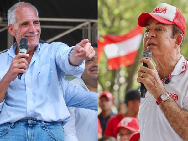 A la izquierda, Nasry Asfura del Partido Nacional; a la derecha, Salvador Nasralla del Partido Liberal.