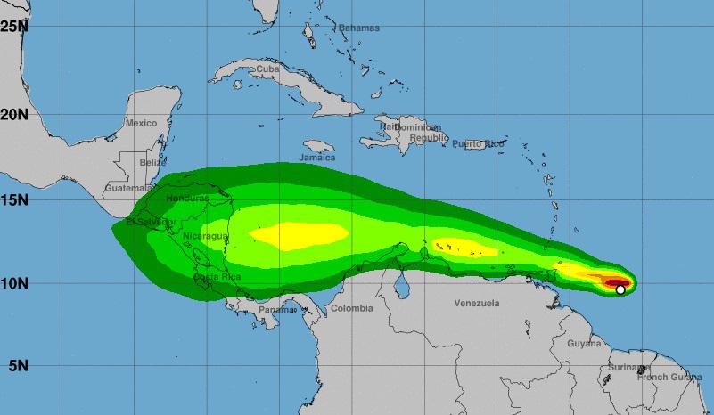 Trinidad y Venezuela en la mira de potencial ciclón que avanza en el Caribe