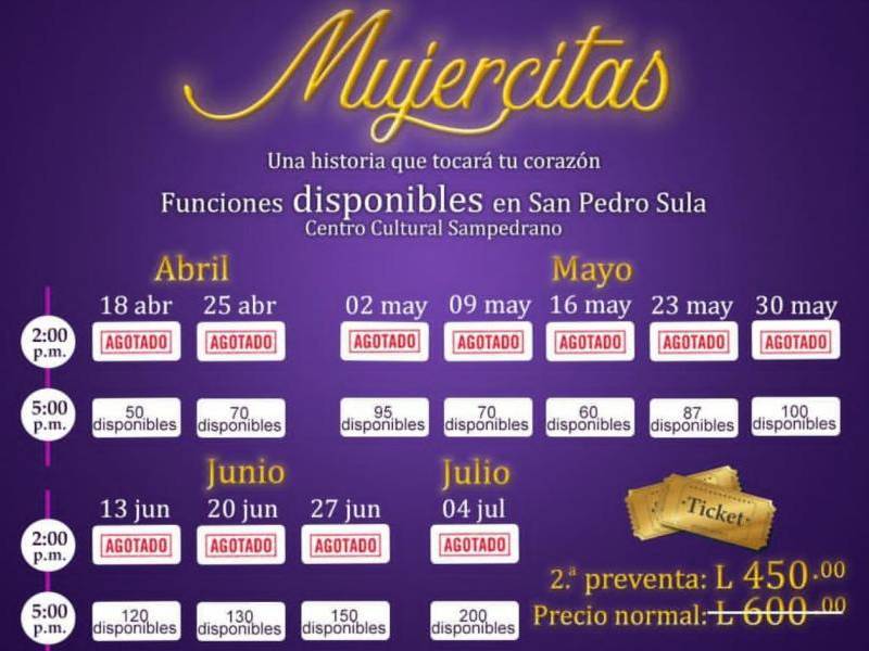 Agenda ilustrativa del evento compartida por La Teatral Sampedrana.