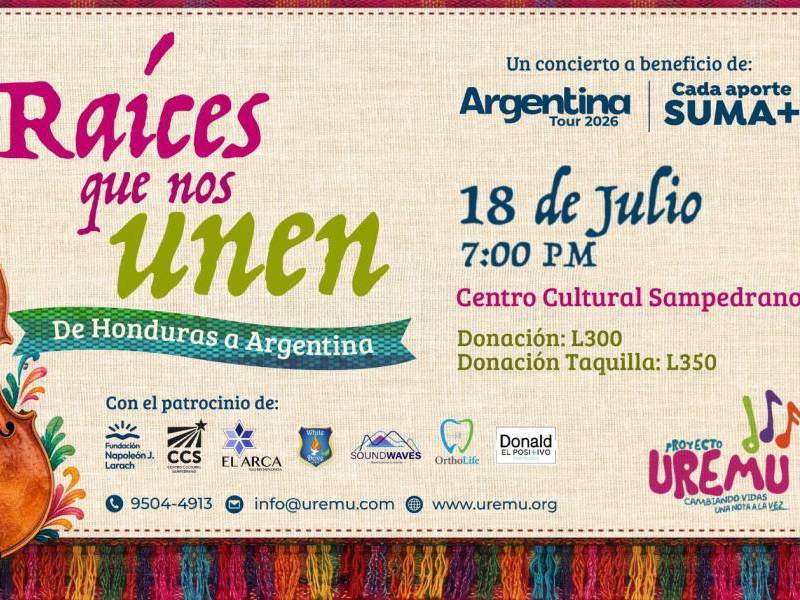 Uremu ofrecerá concierto benéfico para llevar a 40 jóvenes músicos a Argentina