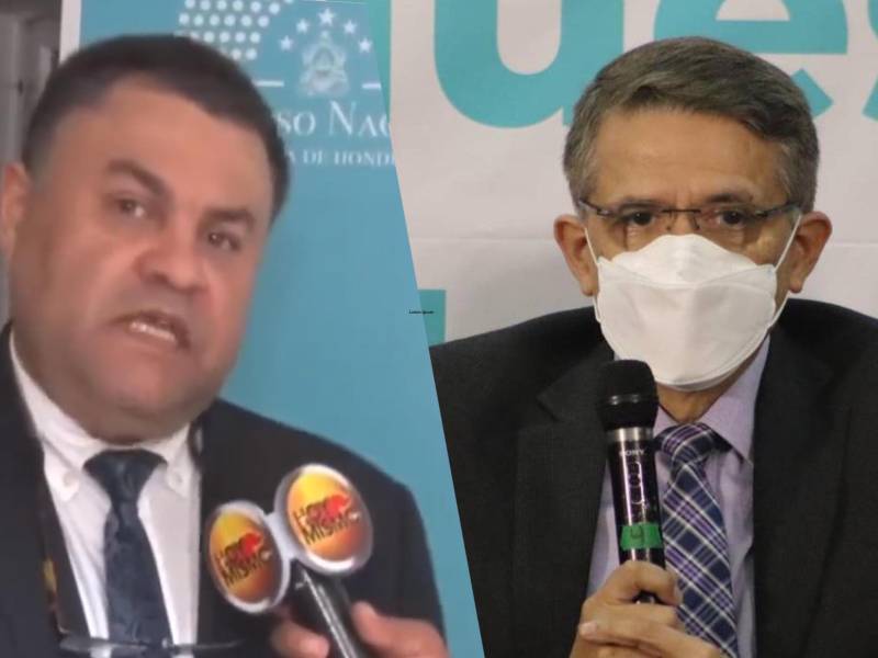 El diputado del PSH, Carlos Umaña, y el ministro de Salud, Manuel Matheu.