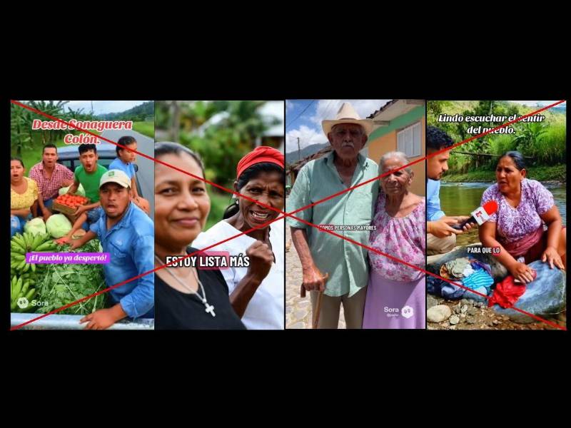 Captura de pantalla a diferentes deepfakes que ha publicado el desinformador.