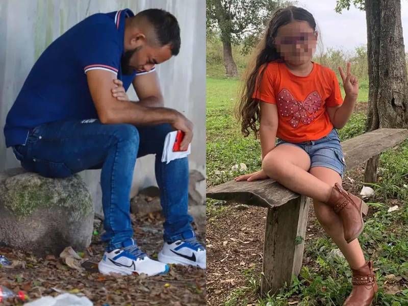 El padre y la niña Kimberly Anaí Sabillón Barahona.