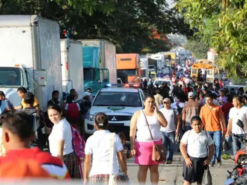 Foto de archivo de una protesta en El Progreso, Yoro.