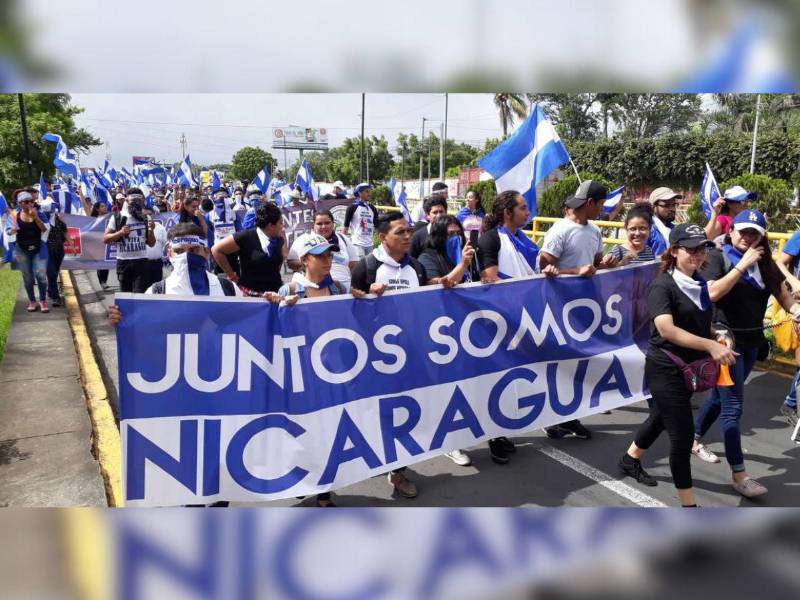 Opositores nicaragüenses en protesta.