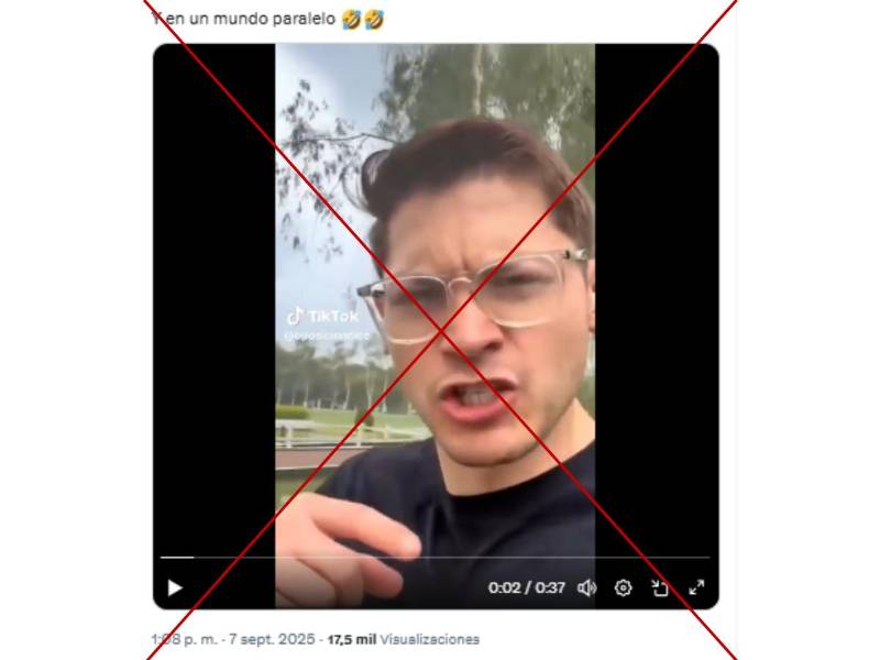 Captura de pantalla a una publicación de X hecha el 9 de septiembre de 2025.