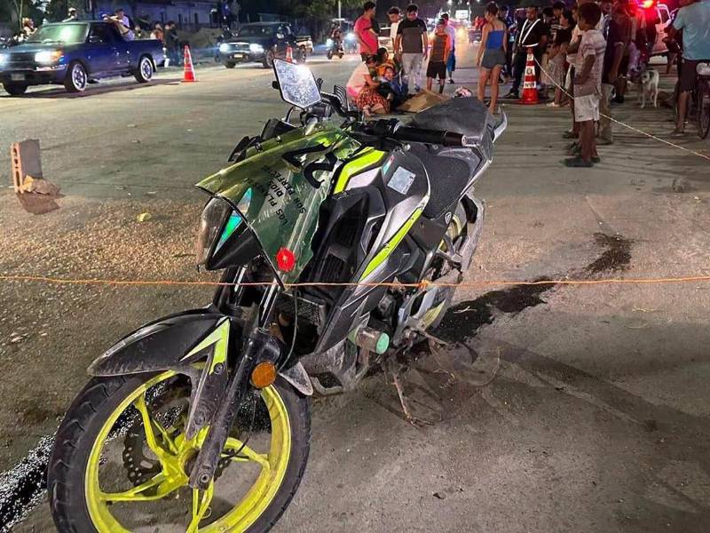 Motocicleta en la que viajaba el joven Didier Jafet Lara Miranda.