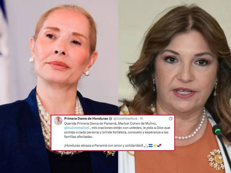 Lissette del Cid, <b>primera dama</b> de Honduras, envió un mensaje de apoyo a Maricel Cohen de Mulino, primera dama de Panamá.
