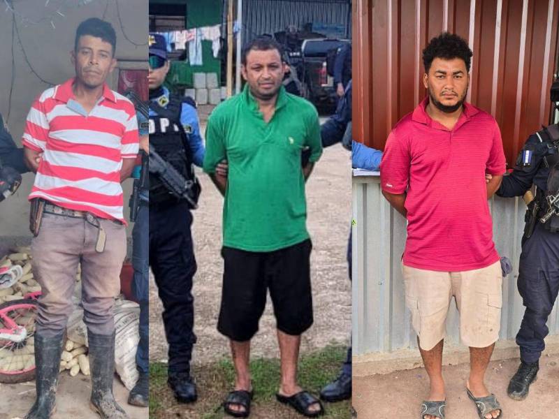 Fotografía que muestra a los tres detenidos.