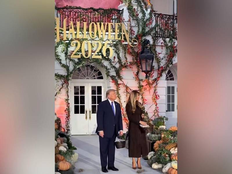 Donald Trump y Melania durante el evento.