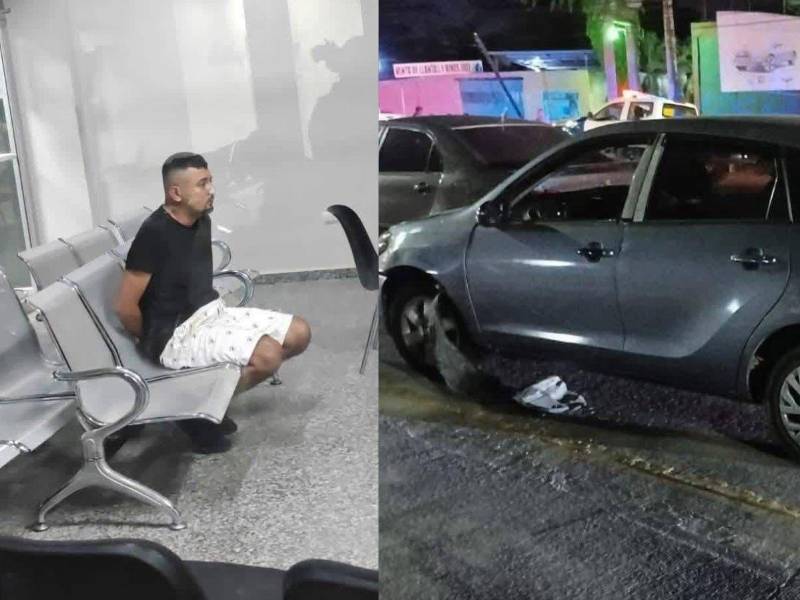 Conductor ebrio atropelló a dos policías motorizados en la Rivera Hernández.