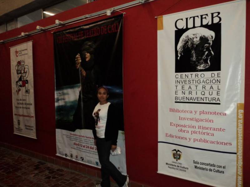 Nolasco en el Taller Internacional con el Teatro Odín, en Cali, Colombia.