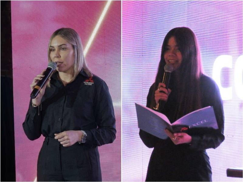 Evelyn Tábora, gerente de mercadeo Excel; y Alejandra Figueroa, jefe de Marca Mitsubishi Excel Honduras.