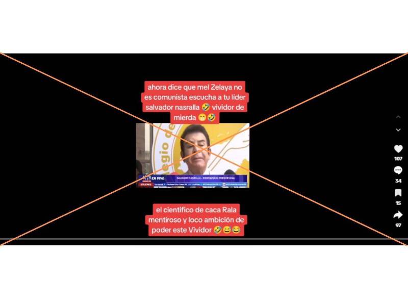 Captura de pantalla a una publicación de TikTok hecha el 22 de octubre de 2025.