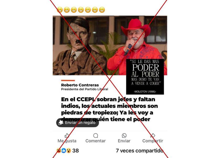 Captura de pantalla a una publicacion de Facebook hecha el 3 de julio de 2025.