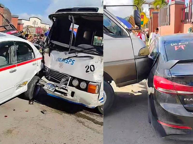 Un aparatoso accidente de tránsito registrado la tarde de este martes en el municipio de Choloma, Cortés, dejó varias personas heridas y al menos seis vehículos involucrados, luego de que un bus rapidito impactara contra varios automóviles y una motocicleta en una de las principales vías de la ciudad.
