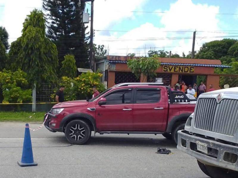 Lugar del accidente en el sector de Puente Alto, en la zona norte de Honduras.
