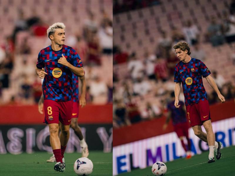 Pedri y Gordon son titulares este día frente al Sevilla.