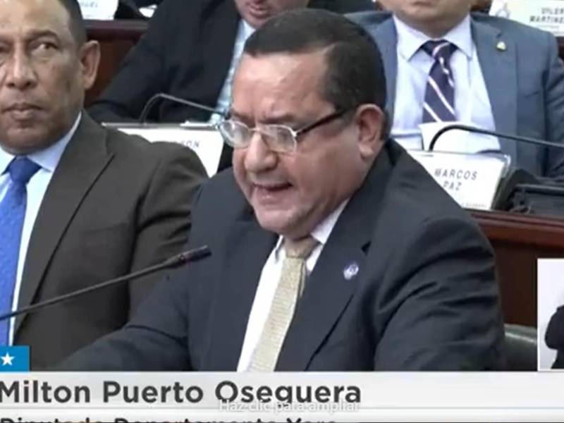 El diputado Milton Puerto da lectura al dictamen de la Ley de Justicia Energética durante el tercer y último debate en el Congreso Nacional.