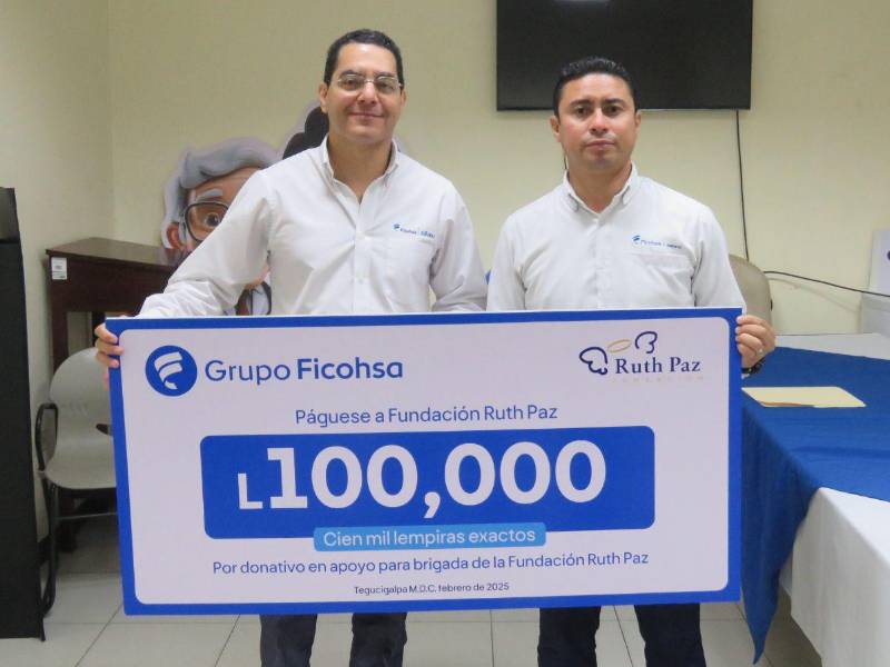Autoridades de Grupo Ficohsa presentaron el importante donativo para la Fundación Ruth Paz.