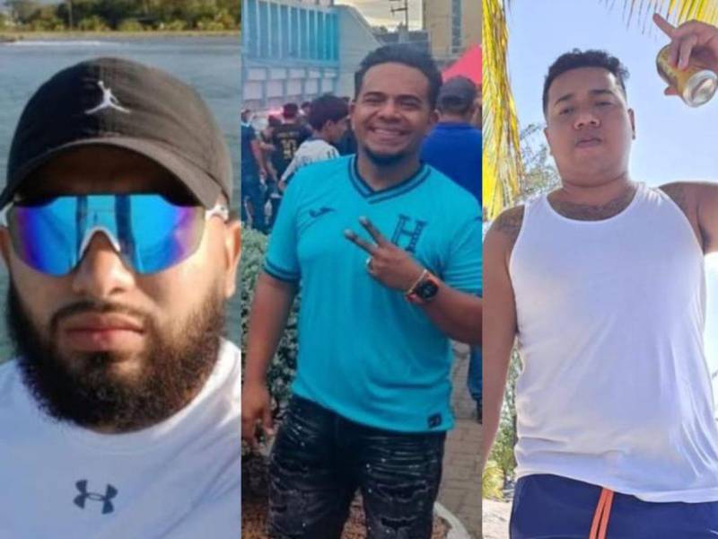Tomas Harris Bodden Martínez, Darwin Manuel Vásquez Matute e Irvin Noel Hernández Altamirano en vida.