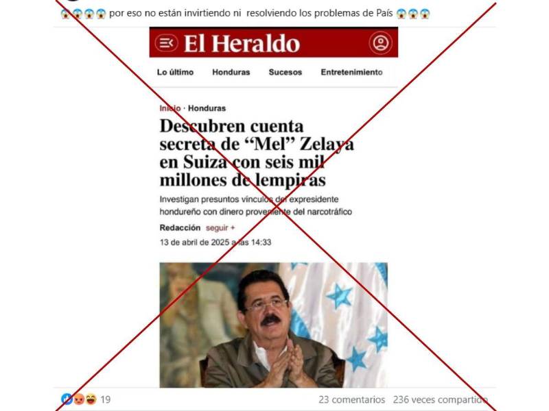 Captura de pantalla a una publicación de Facebook hecha el 17 de abril de 2025.