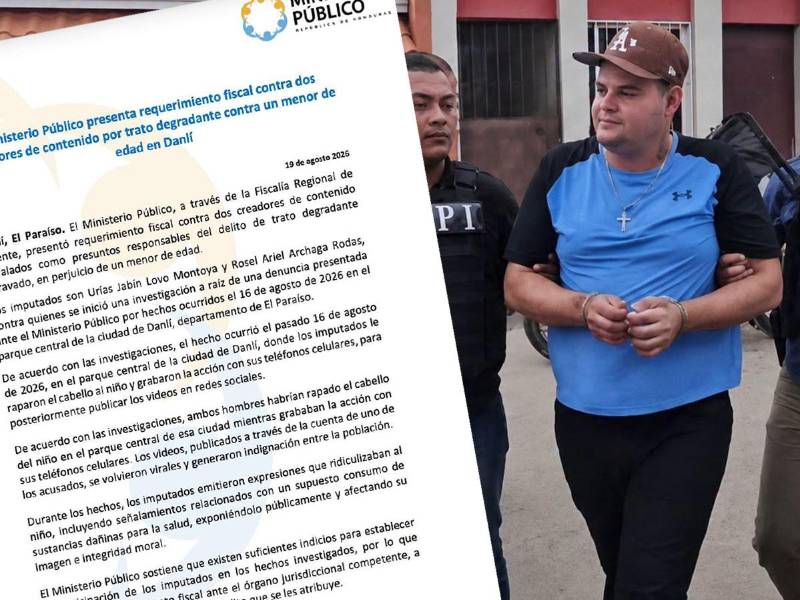 Urias Jabin Lovo Montoya después de ser capturado por la Policía.