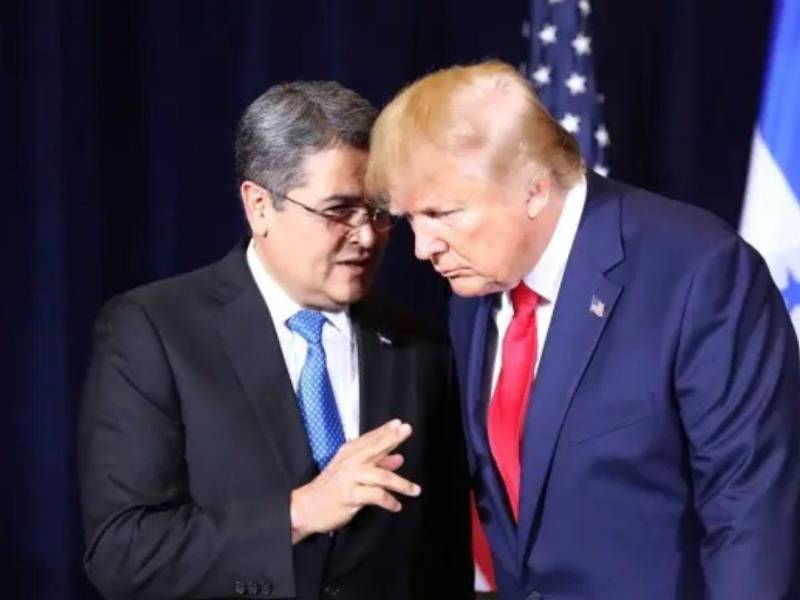 Juan Orlando Hernández, expresidente de Honduras, y Donald Trump, mandatario de Estados Unidos.