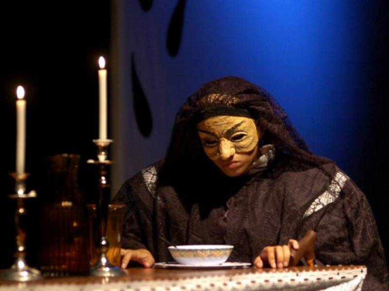 Maricela como Bernarda de Alba, en la obra La Casa de Bernarda Alba.
