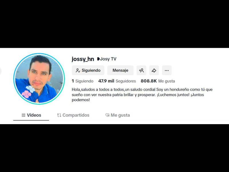 Captura de pantalla al perfil de TikTok que difunde los deepfakes.
