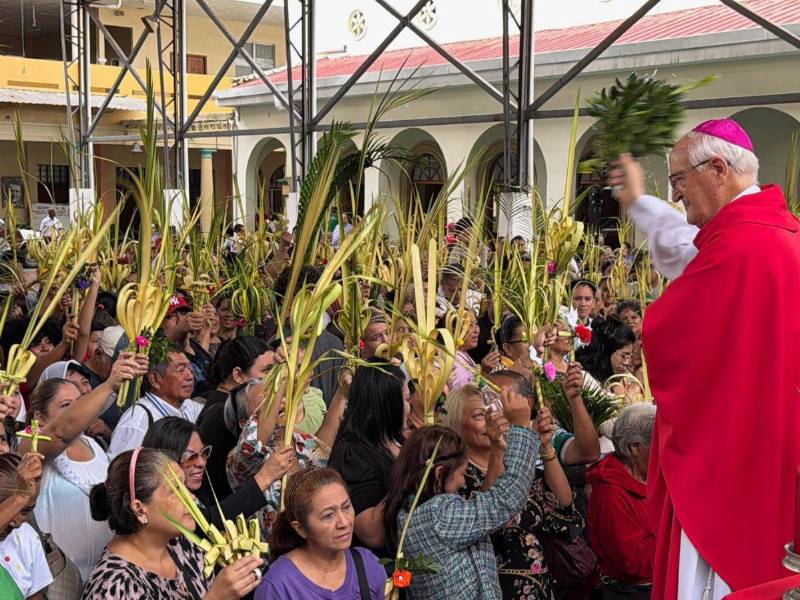 Una muestra de fe y devoción se vivió durante la bendición de los Ramos en San Pedro Sula.