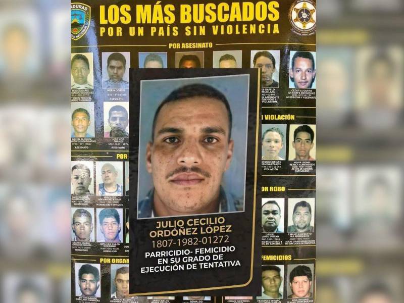 Julio Cecilio Ordóñez López, figuraba desde 2018 en la lista de las personas más buscadas por las autoridades hondureñas.