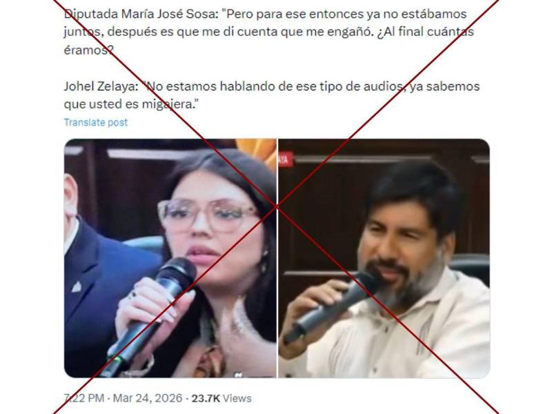 Captura de pantalla a una publicación de X hecha el 26 de marzo de 2026.