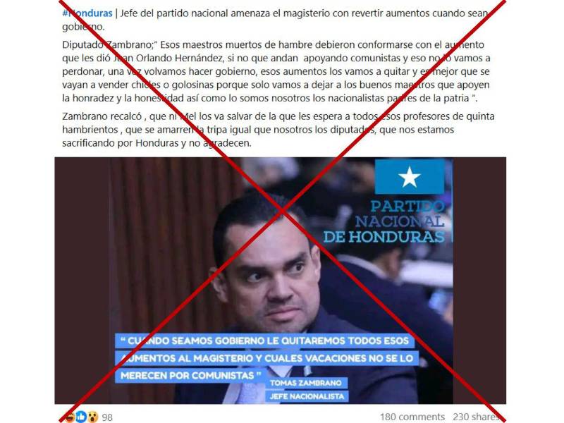 Captura de pantalla hecha a una publicación de Facebook el 10 de febrero de 2025.