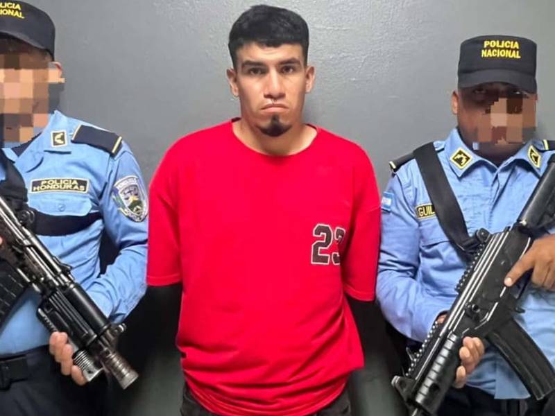 Marlon Reinaldo Gómez de la O, alias Skinny, fue detenido en la aldea Los Caminos, en Santa Cruz de Yojoa.