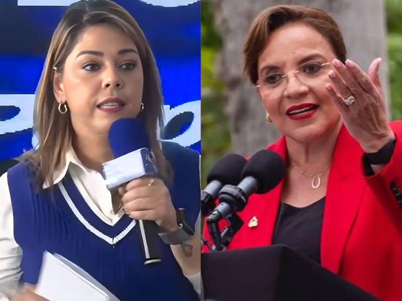 María Antonieta Mejía, candidata a designada presidencial por el Partido Nacional, y Xiomara Castro, presidenta de Honduras.