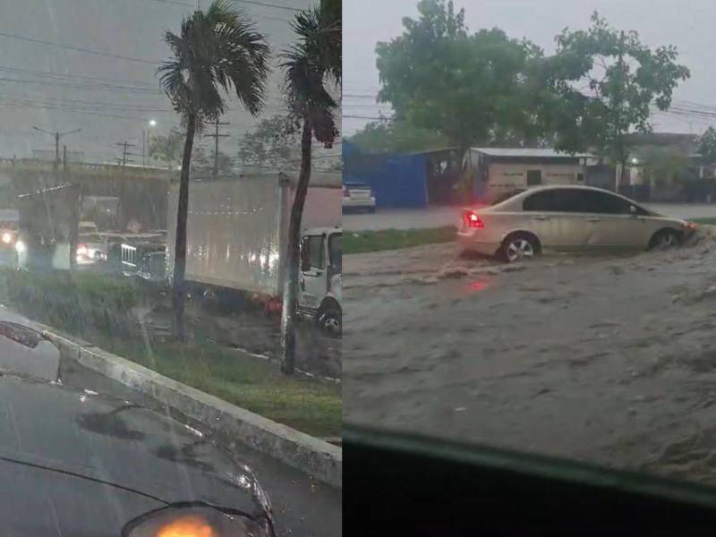Una fuerte tormenta registrada la tarde de este viernes provocó severas inundaciones y un verdadero caos en distintos sectores de San Pedro Sula.
