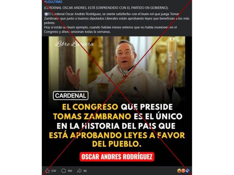 Captura de pantalla a una publicación de Facebook hecha el 3 de abril de 2026.