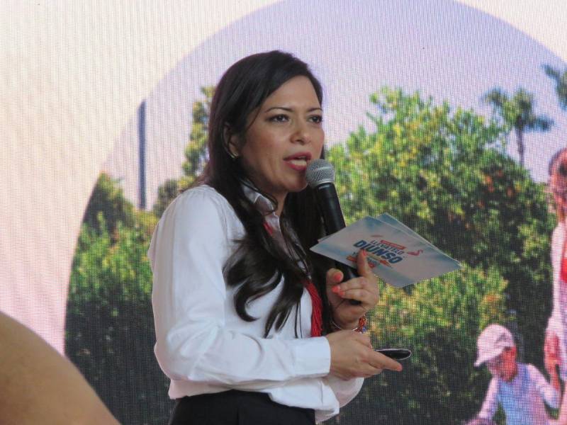 Johana Bustamante, Jefa de Trade Marketing Diunsa, durante el evento.