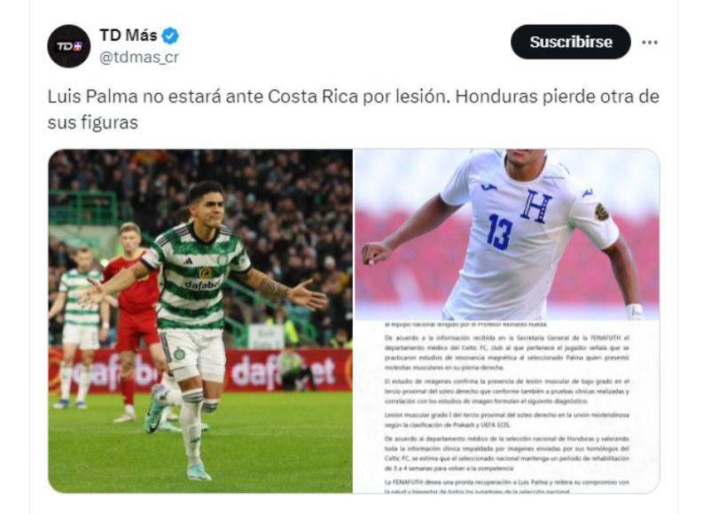 ”Honduras pierde otra de sus figuras”, señalan en Costa Rica.