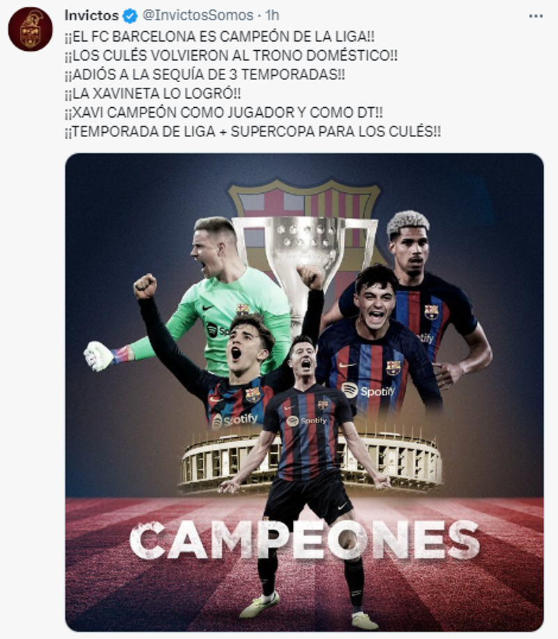 Periodista atiza contra el Madrid y elogios al Barcelona por su título